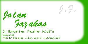 jolan fazakas business card